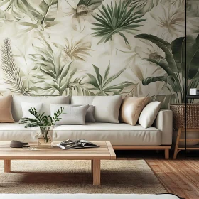 Serene Tropical Leaf Interior Design