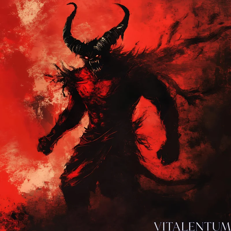 Crimson Demon: A Study in Darkness AI Image