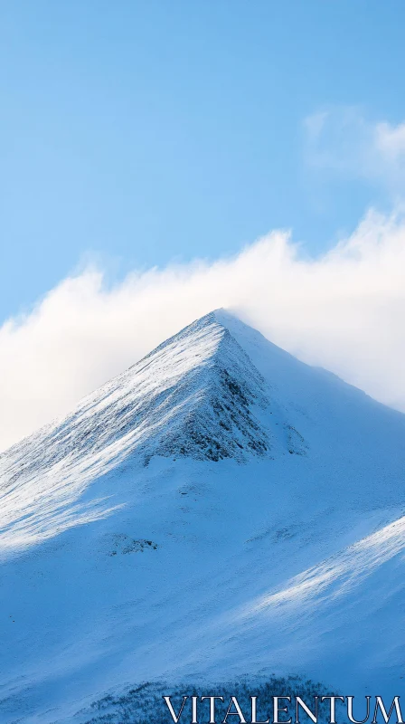 Majestic Snowy Mountain Summit AI Image