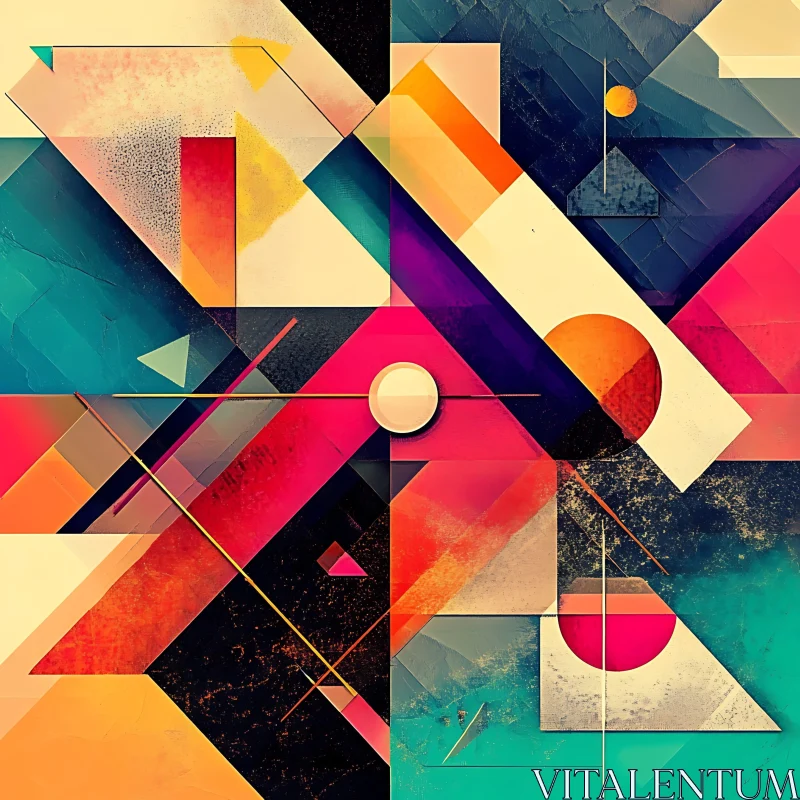 Colorful Modern Abstract Geometry AI Image