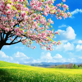 Spring Blossom Field Landscape