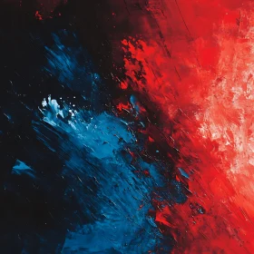 Abstract Color Clash: Blue Meets Red