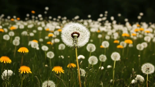 Field of Dandelions in Bloom