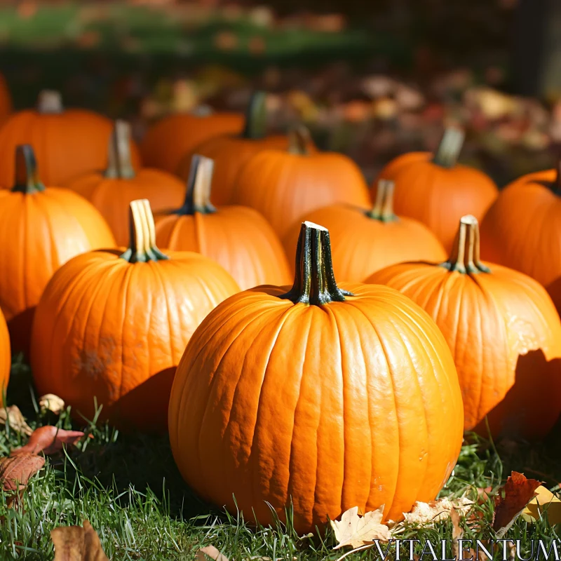 Field of Pumpkins: Autumnal Abundance AI Image