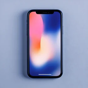 Mobile Phone on Blue Background