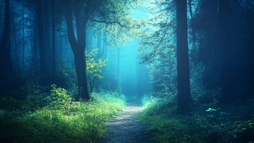 Enchanted Sunlit Forest Path