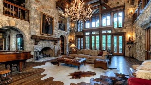 Stone Wall Living Room