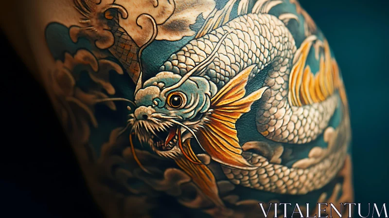 Detailed Colorful Fish Tattoo AI Image