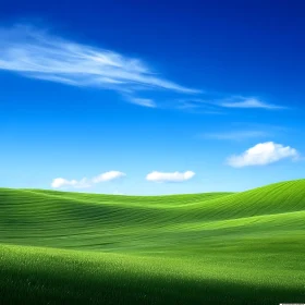 Rolling Green Hills Under Azure Sky