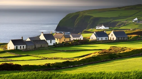 Idyllic Coastal Village Scene