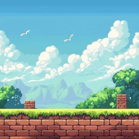 Retro Pixel Art Nature Scene