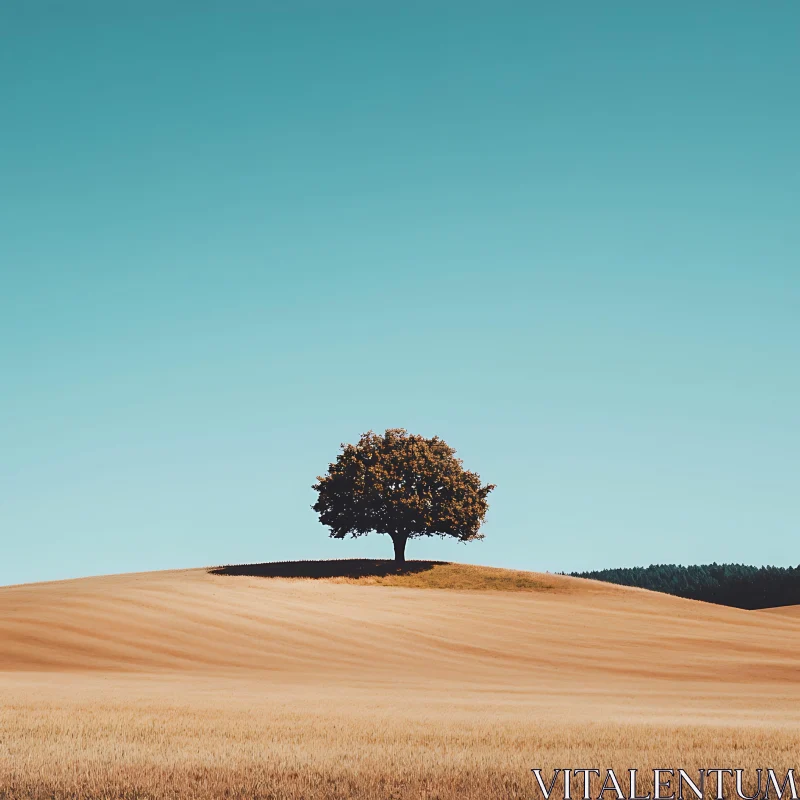 AI ART Lone Tree on Hill