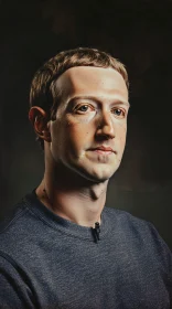 Artistic Representation of Mark Zuckerberg