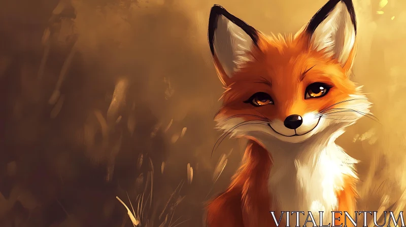 Fox with a Gentle Smile AI Image