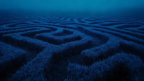 Indigo Labyrinth of Lines