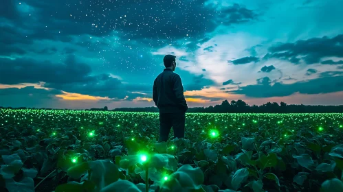 Glowing Field at Night