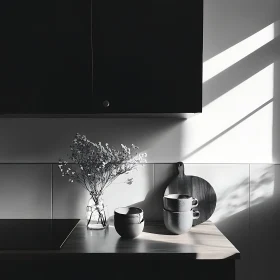 Minimalist Kitchen Still Life with Sunlight