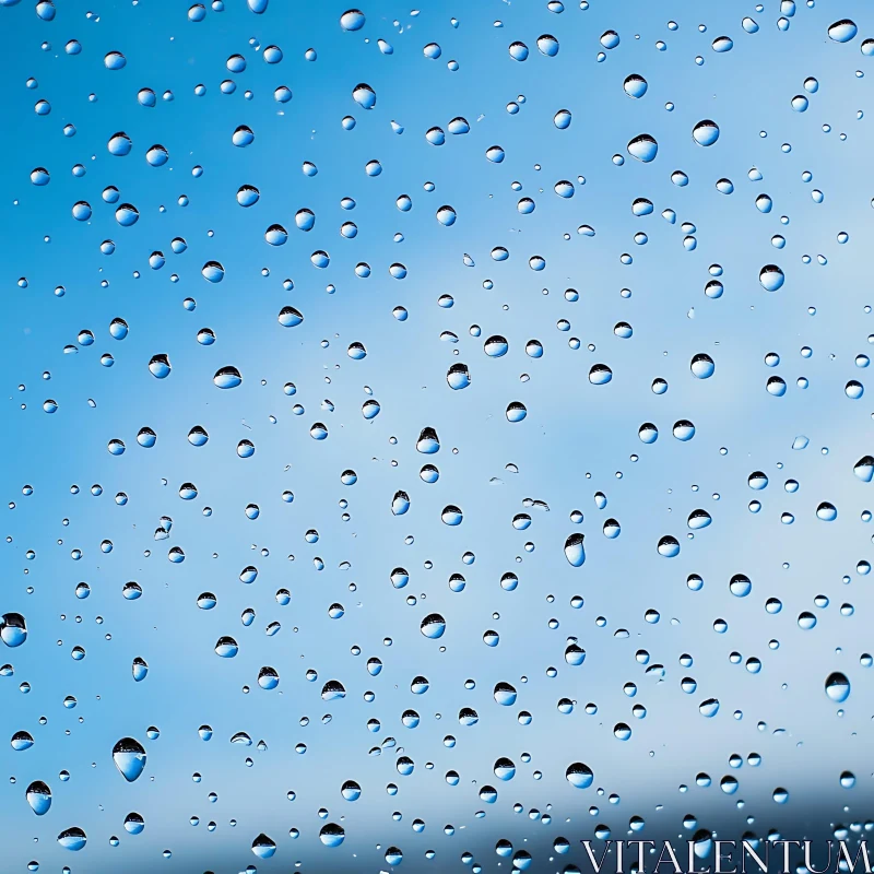 Raindrops and Blue Sky AI Image