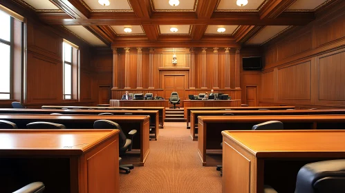 Ornate Wooden Courtroom