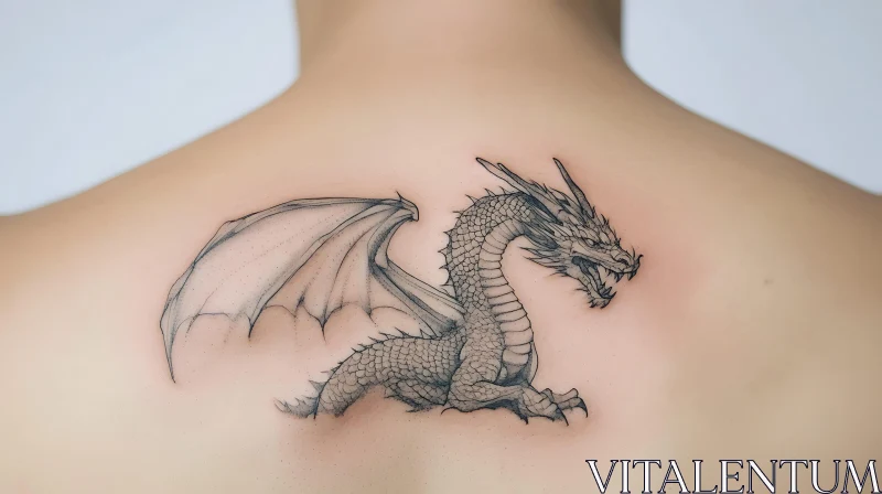 Detailed Black Dragon Tattoo AI Image