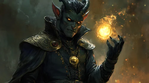 Demon with Magic Fireball