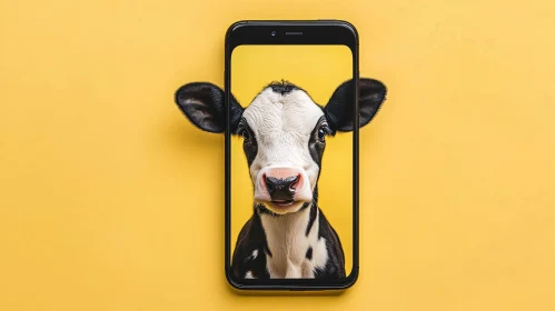 Cow on Mobile Device Display