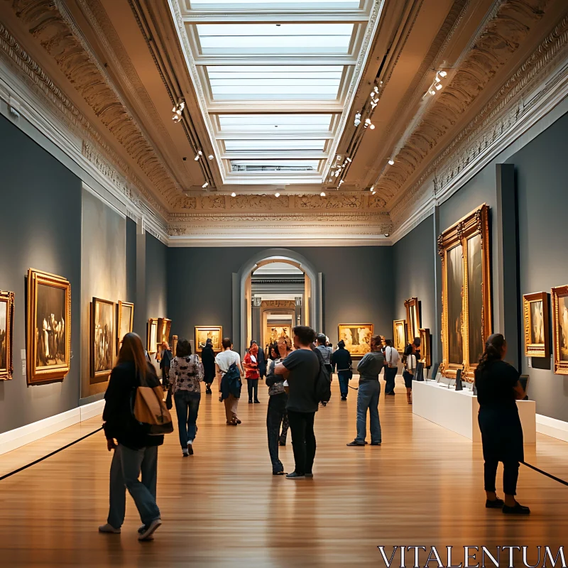 Sophisticated Art Gallery Interior AI Image