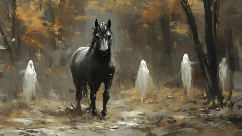 Black Stallion and Forest Spirits