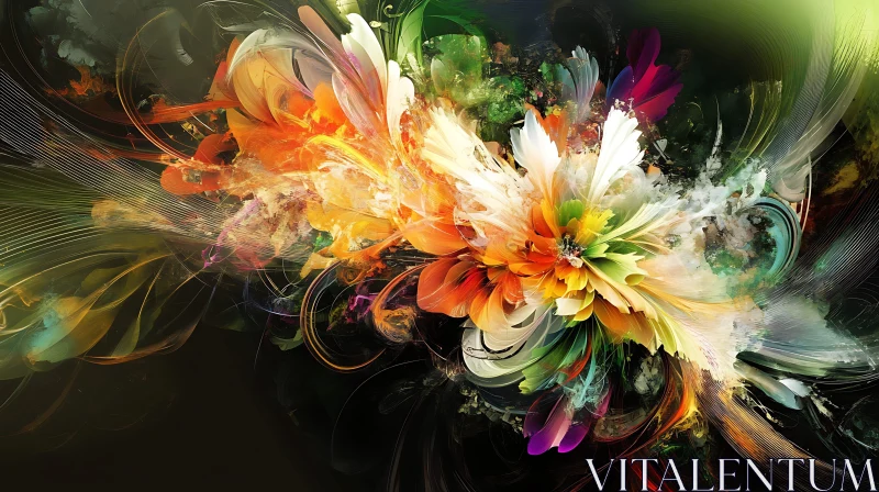 AI ART Colorful Abstract Floral Design