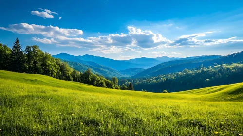 Scenic Green Hills and Mountain View