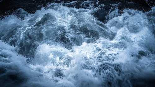 Turbulent Blue Ocean Wave