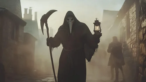 Mysterious Plague Doctor with Lantern