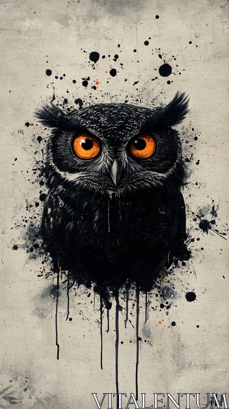 AI ART Owl Splatter Art