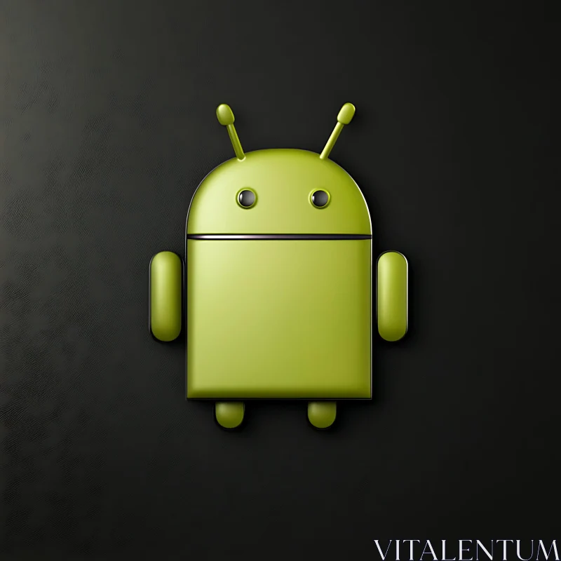 AI ART Iconic Green Android Figure