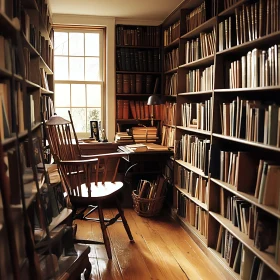 Cozy Reading Room with Bookshelves