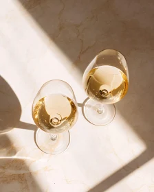 Wine Glasses on Marble Table