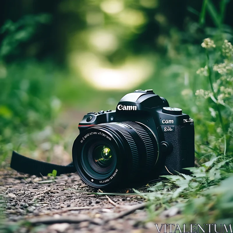 Camera in Nature with Greenery AI Image