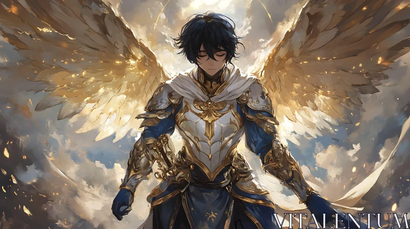 AI ART Winged Guardian: An Angelic Protector