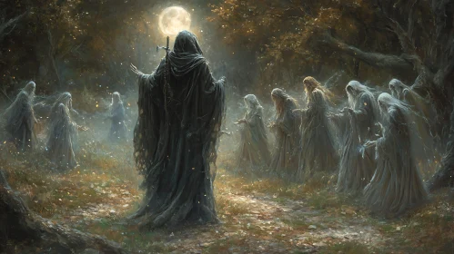 Moonlit Specters: A Forest of Ghosts