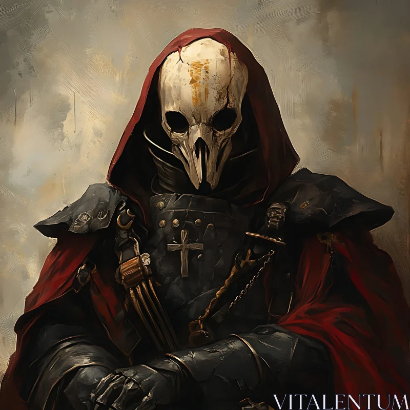 AI ART Dark Armor and Skull Mask