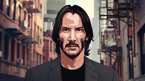 Keanu Reeves Urban Art Portrait