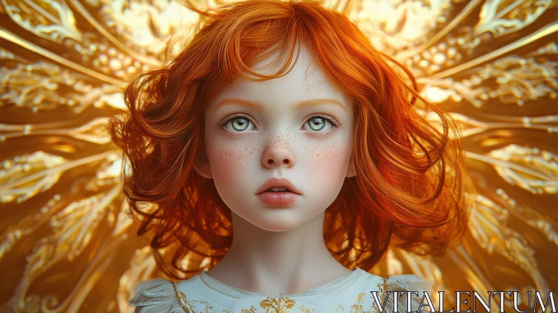 AI ART Golden Aura: A Child's Portrait