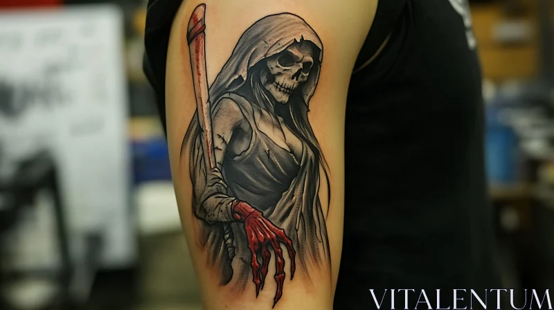 Grim Reaper Tattoo Art AI Image