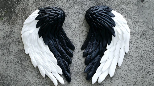 Yin Yang Angel Wings Art