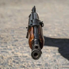 Close-Up Rifle Barrel Perspective