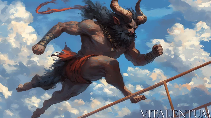 AI ART Cloudscape Minotaur