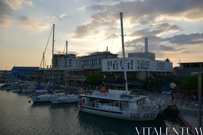 Evening at Limassol Dock Free Stock Photo