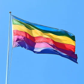 Pride Flag Waving Freely