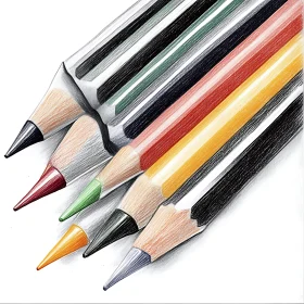 Sharpened Colored Pencils Row