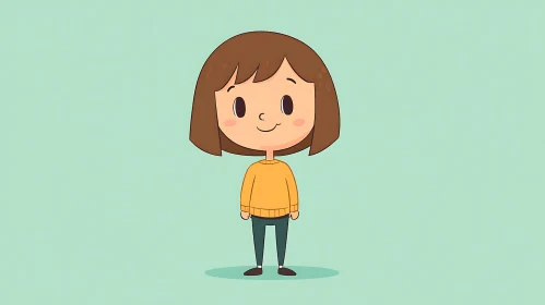 Cute Girl Cartoon Character Design